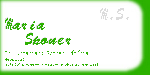 maria sponer business card